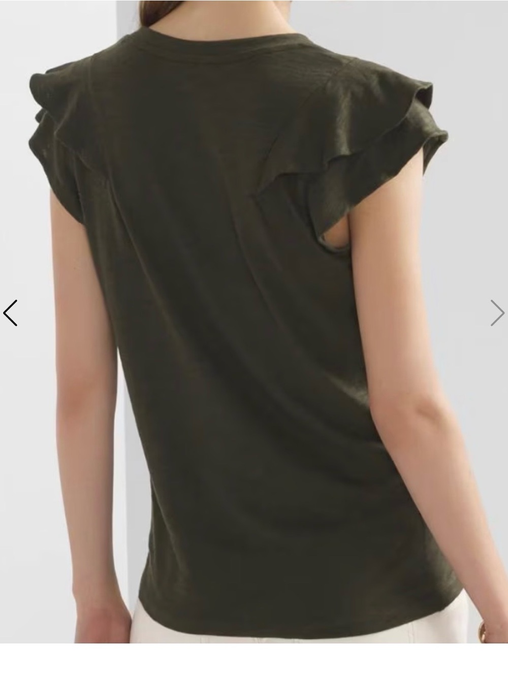 White House Black Markey Black Ruffle Sleeve Women's Top